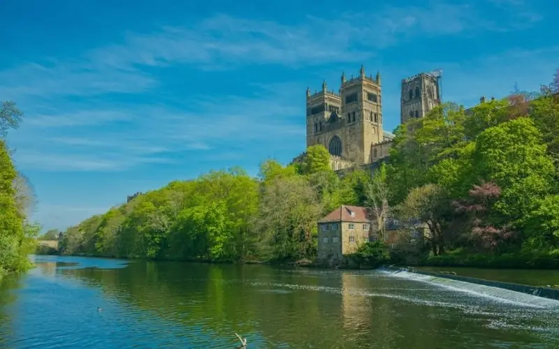 Durham Cathedral above the wooded banks of the River Wear