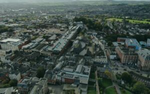 Aerial View of Exeter City Centre, representing the local broadband coverage area