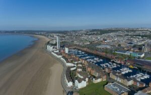Swansea Bay South Wales, representing the local broadband coverage area