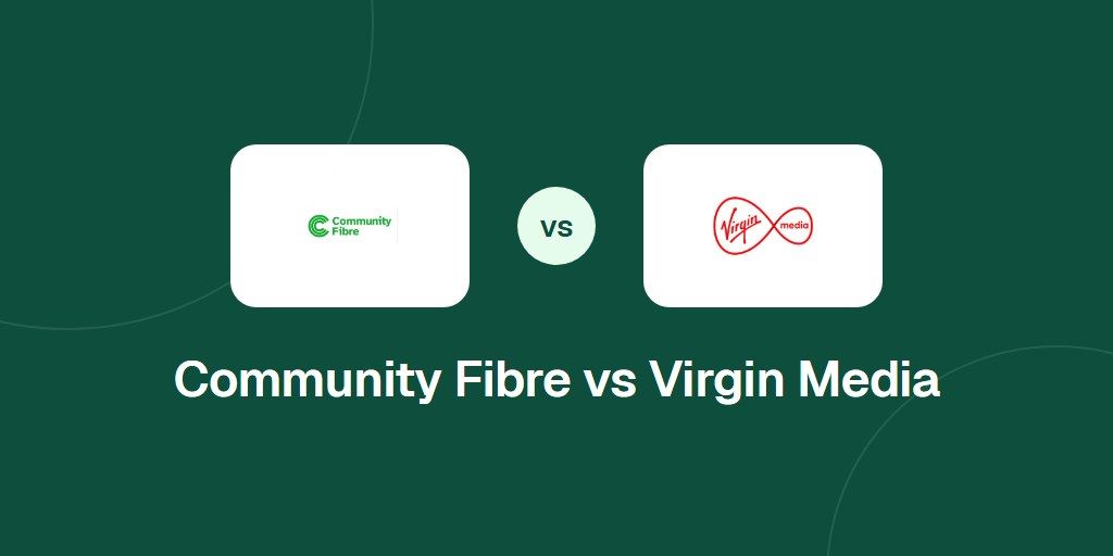 Community Fibre and Virgin Media logos side by side
